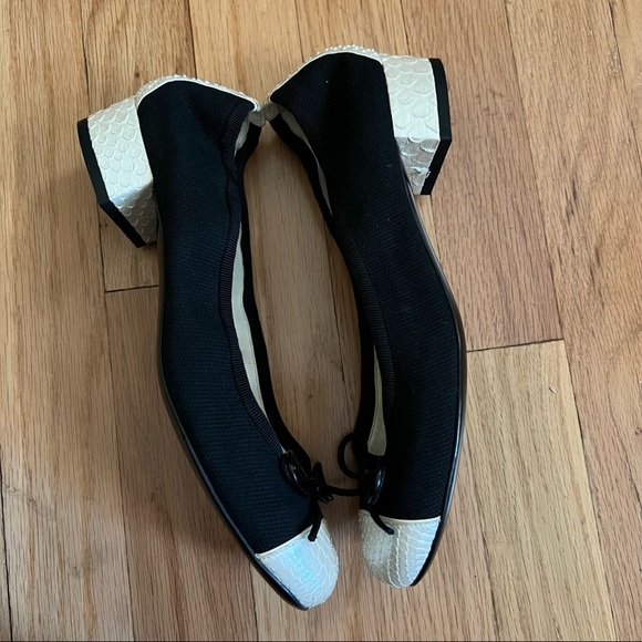 CHANEL BALLERINA BLOCK SHOES HEELS 38 - Picture 2 of 12
